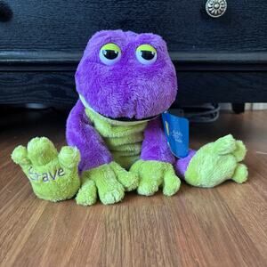 NWT Kohls Cares BRAVE Frog 12” Plush Purple Green Stuffed Animal - RARE